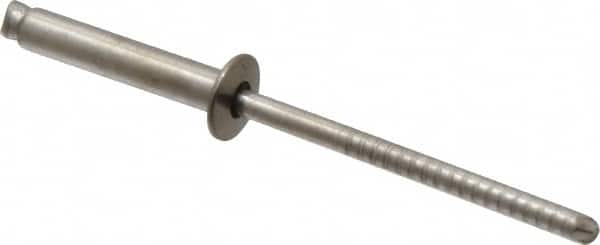 RivetKing. FBF48/P100 Open End Blind Rivet: Size 48, Dome Head, Stainless Steel Body, Stainless Steel Mandrel 