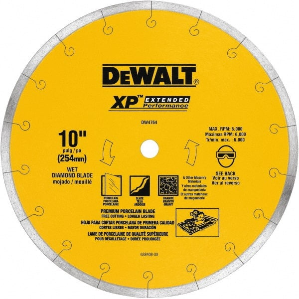 Dewalt DW4764 Wet & Dry Cut Saw Blade: 10" Dia, 5/8" Arbor Hole 