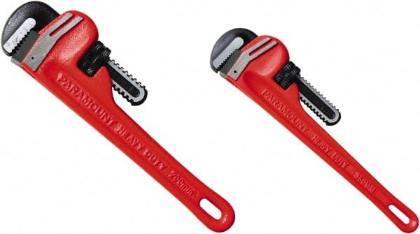 Paramount 6439786/6439782 Straight Pipe Wrench Set: 2 Pc, 14" & 8" Wrench, Inch 
