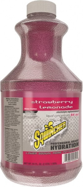 Activity Drink: 64 oz, Bottle, Strawberry Lemonade, Liquid Concentrate, Yields 5 gal