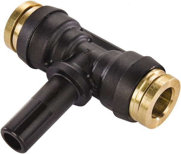 Push-To-Connect Tube to Stem Tube Fitting: Plug-In Branch Tee, 1/4" OD