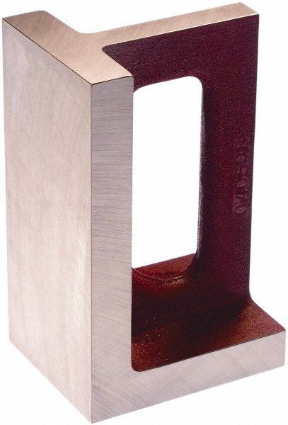 1 Hole, 12" High x 5" Wide x 8" Deep, Right Angle Iron - Cast Iron, Machined, 1-1/4" Thick, Parallel & Square to within 0.002" per 6"