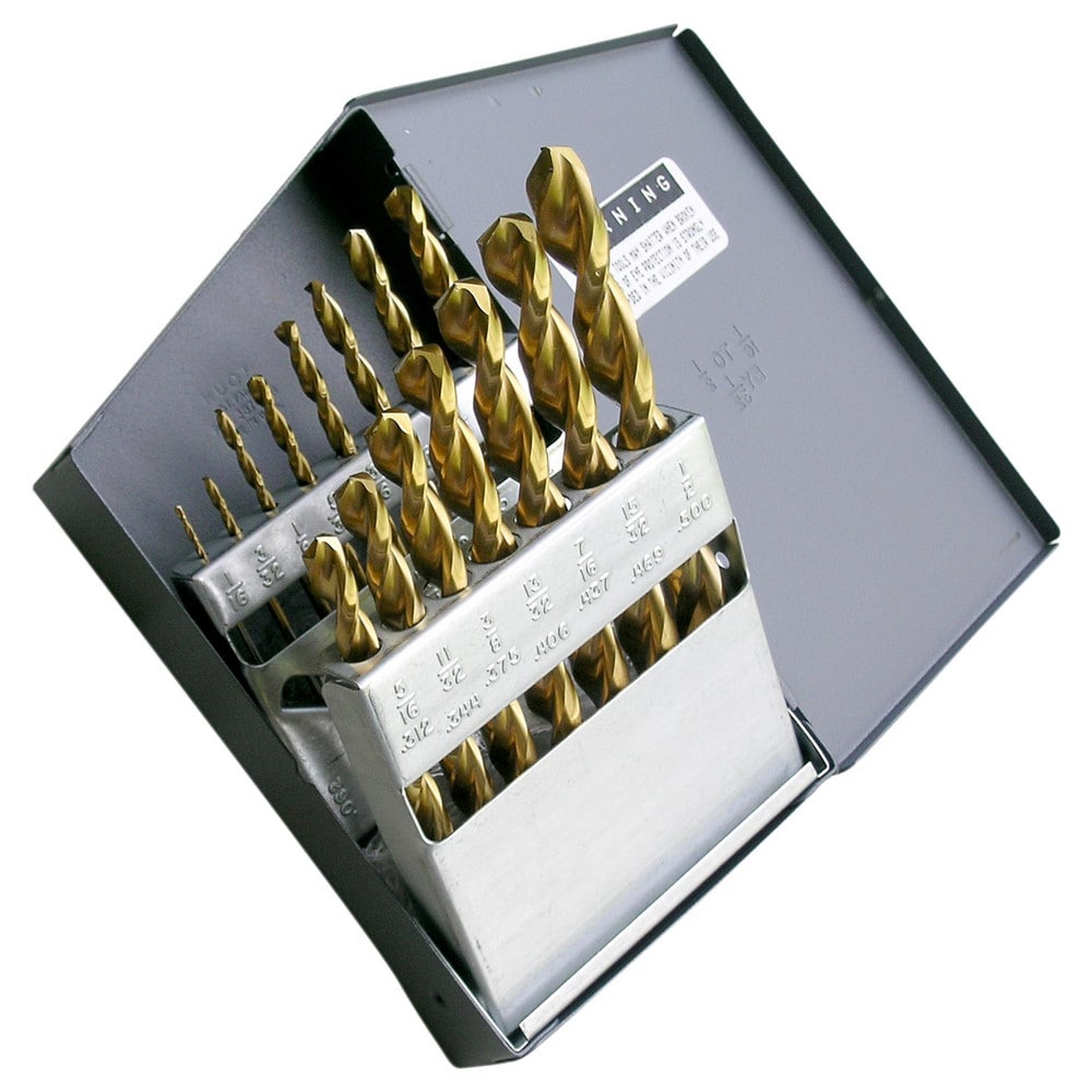 Cle-Line - Drill Bit Set: Jobber Length Drill Bits, 15 Pc, 0.0625