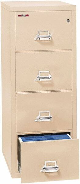 Vertical File Cabinet: 4 Drawers, Steel, Parchment