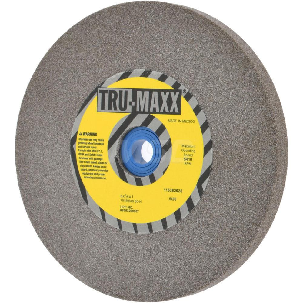 Tru-Maxx 66253269957 Bench & Pedestal Grinding Wheel: 6" Dia, 1/2" Thick, 1" Hole Dia, Aluminum Oxide Image