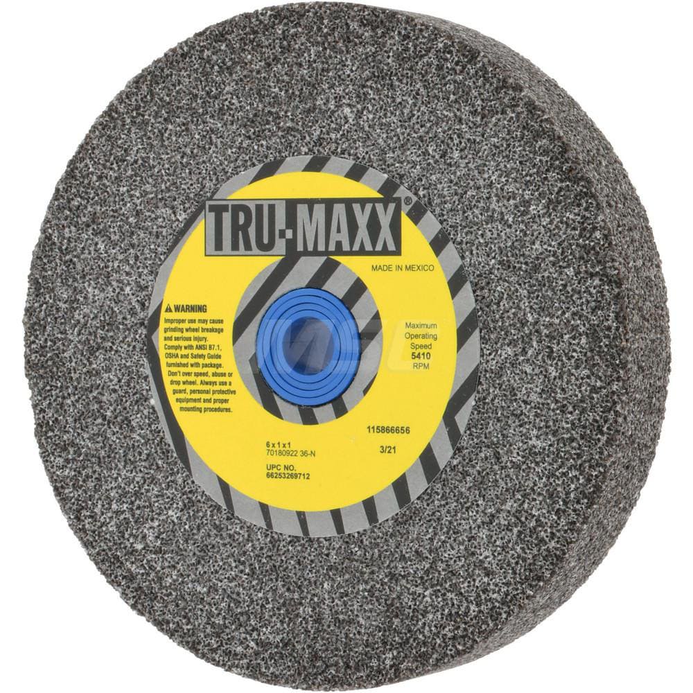 Tru-Maxx 66253269712 Bench & Pedestal Grinding Wheel: 6" Dia, 1" Thick, 1" Hole Dia, Aluminum Oxide Image