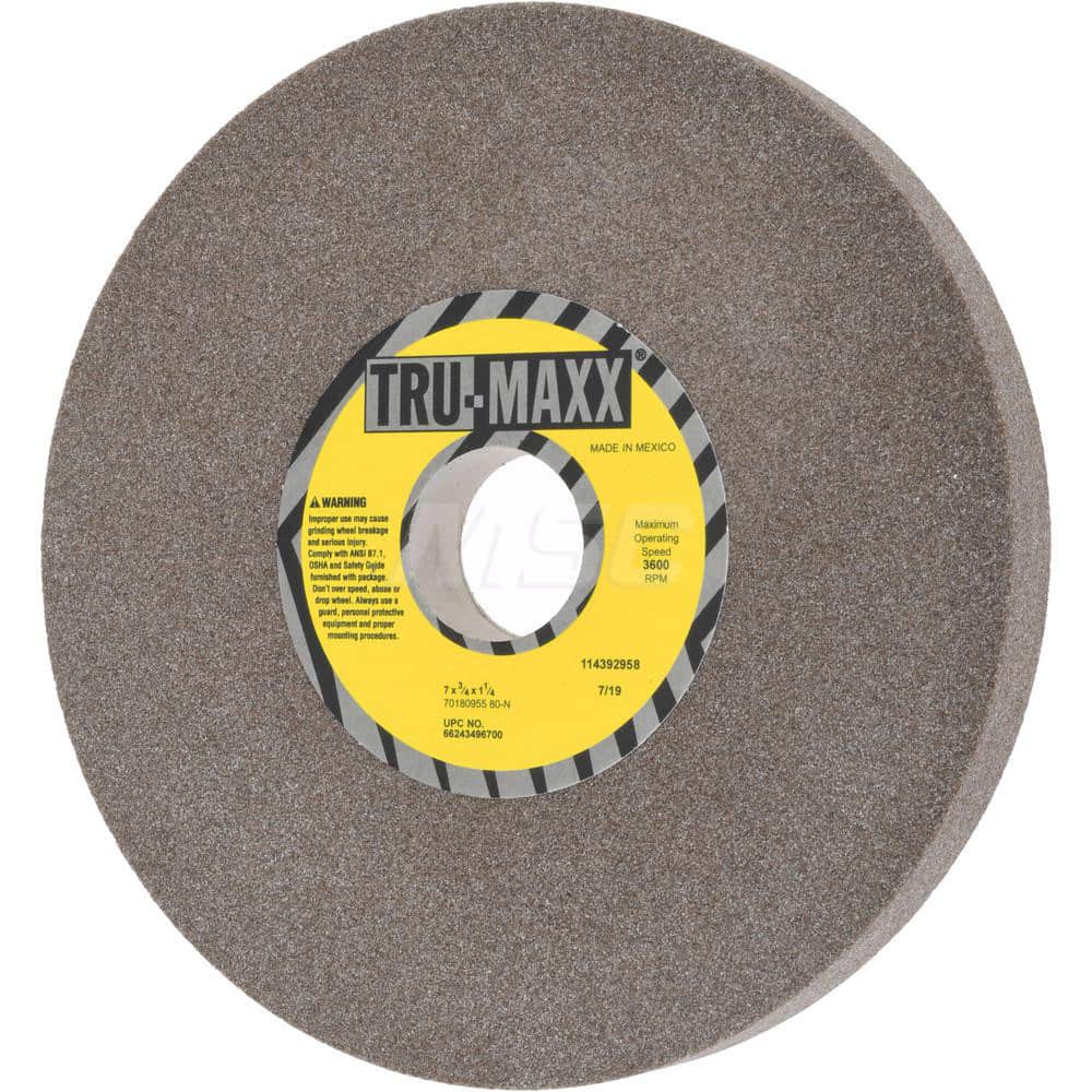 Tru-Maxx 66243496700 Bench & Pedestal Grinding Wheel: 7" Dia, 3/4" Thick, 1-1/4" Hole Dia, Aluminum Oxide 