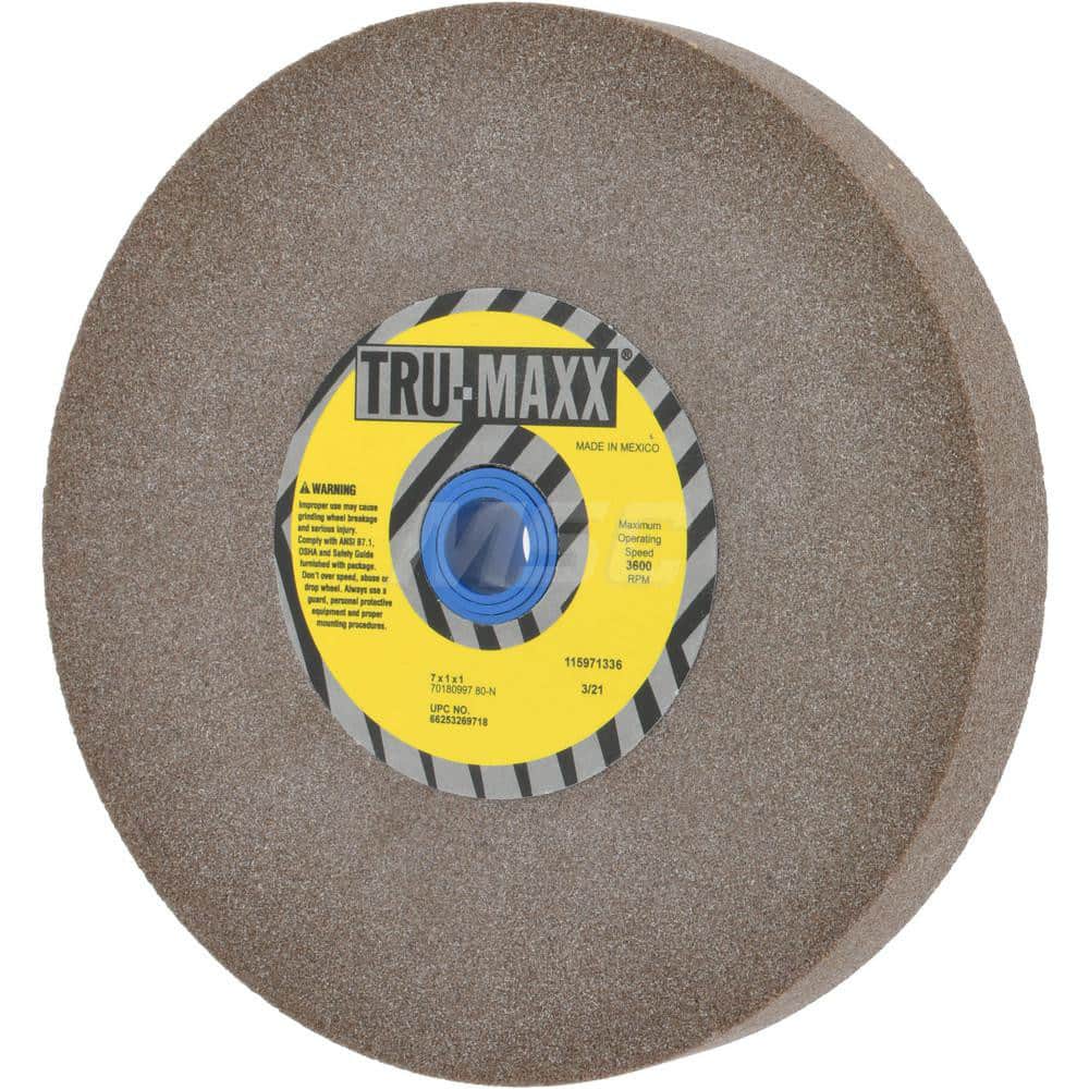 Tru-Maxx 66253269718 Bench & Pedestal Grinding Wheel: 7" Dia, 1" Thick, 1" Hole Dia, Aluminum Oxide 