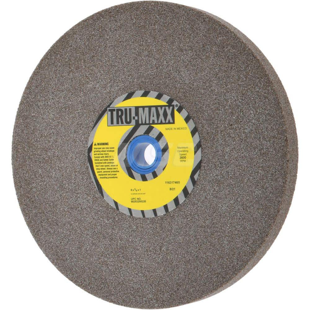Tru-Maxx 66253255220 Bench & Pedestal Grinding Wheel: 8" Dia, 3/4" Thick, 1" Hole Dia, Aluminum Oxide 