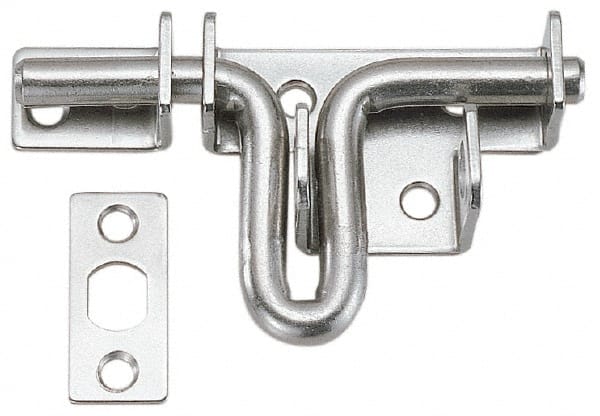 Sugatsune SSG-85 Gate Latches; Finish/Coating: Stainless; Polished ; Overall Length: 1.811in ; Overall Width: 3.346in ; Overall Height: 1.4170in ; Hole Diameter: 15/64 (Inch); PSC Code: 5340 