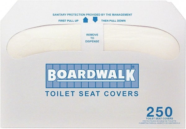 Boardwalk BWKK5000B (20 to a Case) 250-Sheet Packs White Toilet Seat Covers 