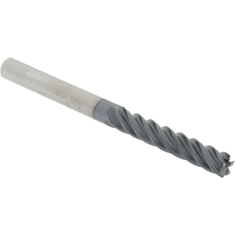 12177680 Corner Radius End Mill: 1/4" Dia, 1-1/4" LOC, 0.015" Radius, 5 Flutes, Solid Carbide  