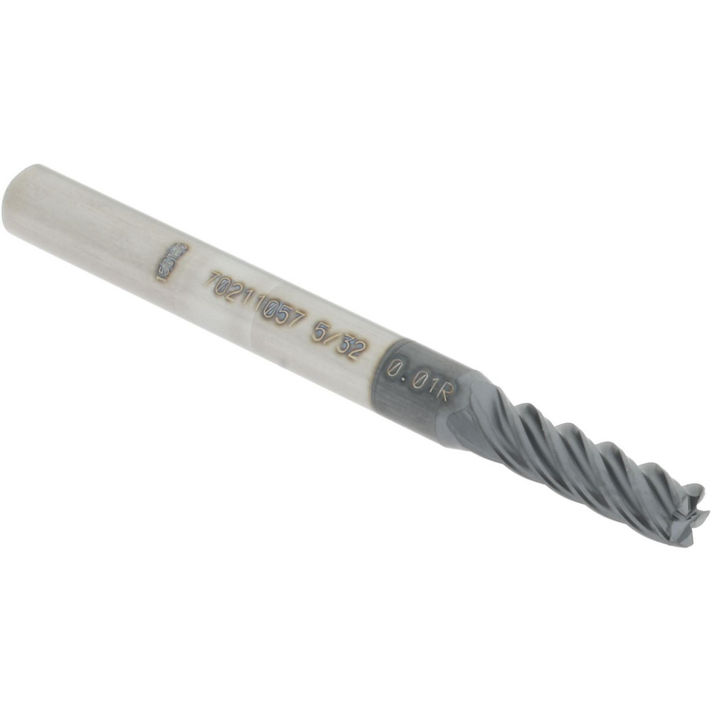 12178637 Corner Radius End Mill: 0.1562" Dia, 1/2" LOC, 0.01" Radius, 5 Flutes, Solid Carbide  