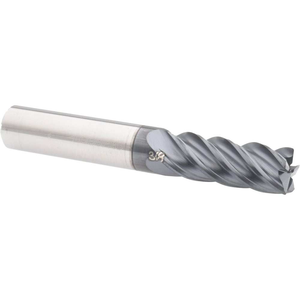 Accupro 12178652 Corner Radius End Mill: 3/8" Dia, 7/8" LOC, 0.015" Radius, 5 Flutes, Solid Carbide 