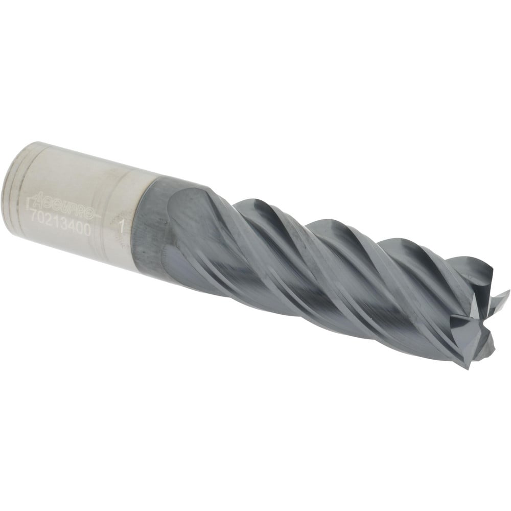 Accupro 12180764 Square End Mill: 1 Dia, 2-3/4 LOC, 1 Shank Dia, 5 OAL, 5 Flutes, Solid Carbide 