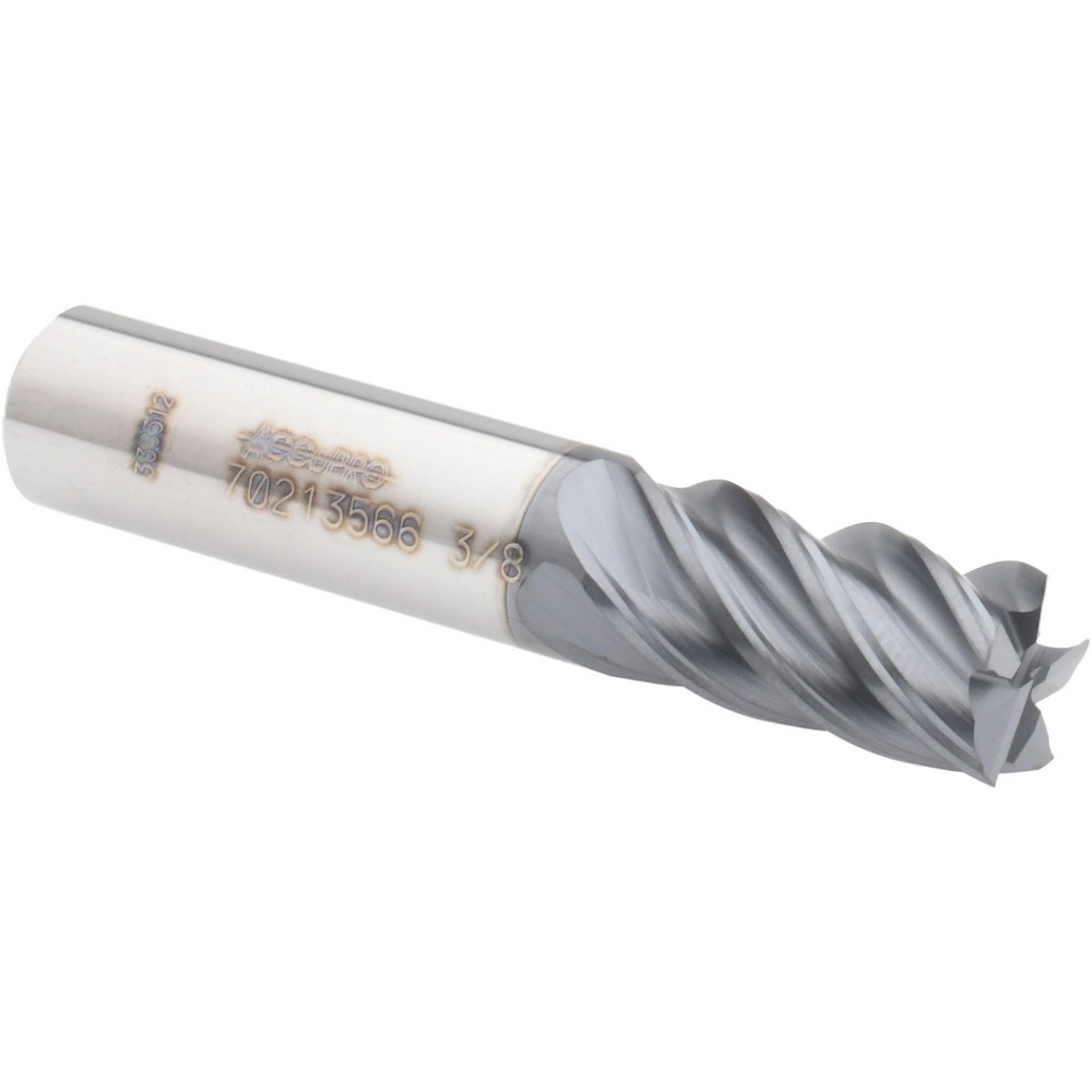 12180730 Square End Mill: 3/8 Dia, 5/8 LOC, 3/8 Shank Dia, 2 OAL, 5 Flutes, Solid Carbide  