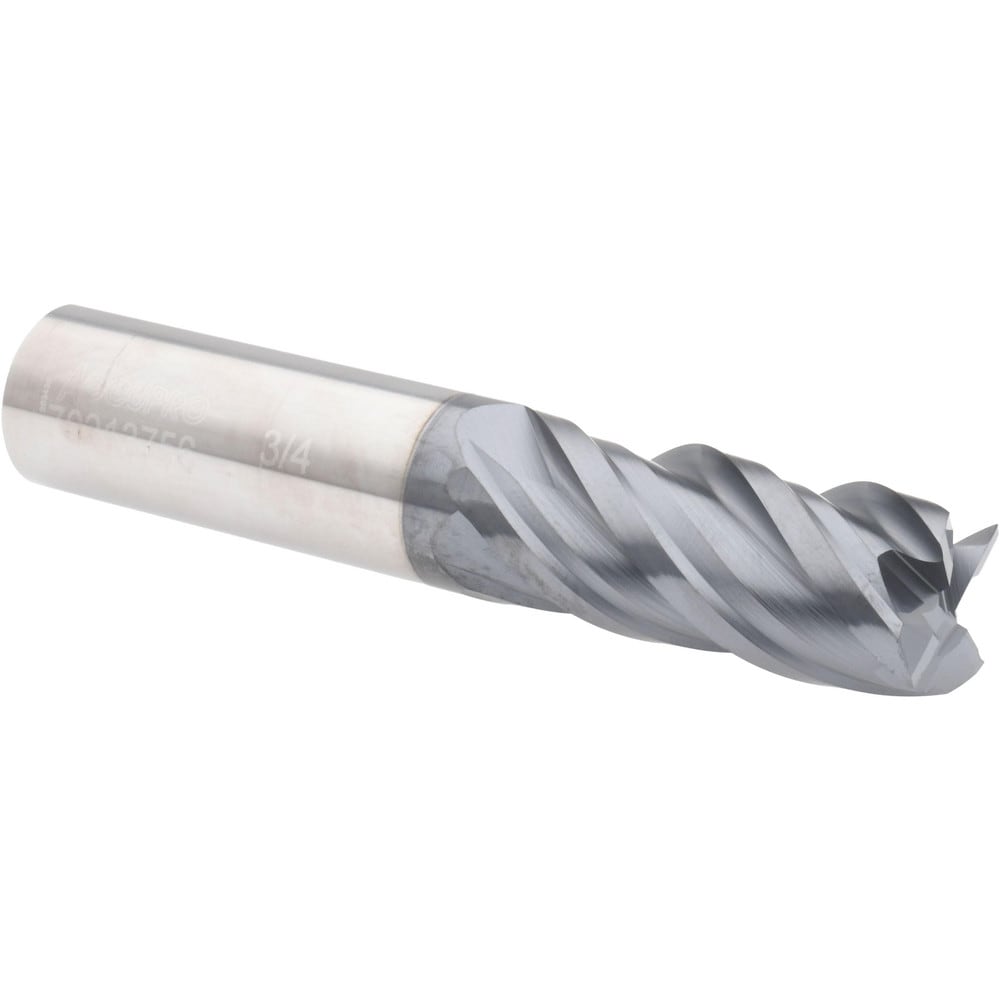 Accupro 12180469 Square End Mill: 3/4 Dia, 1-5/8 LOC, 3/4 Shank Dia, 4 OAL, 4 Flutes, Solid Carbide 