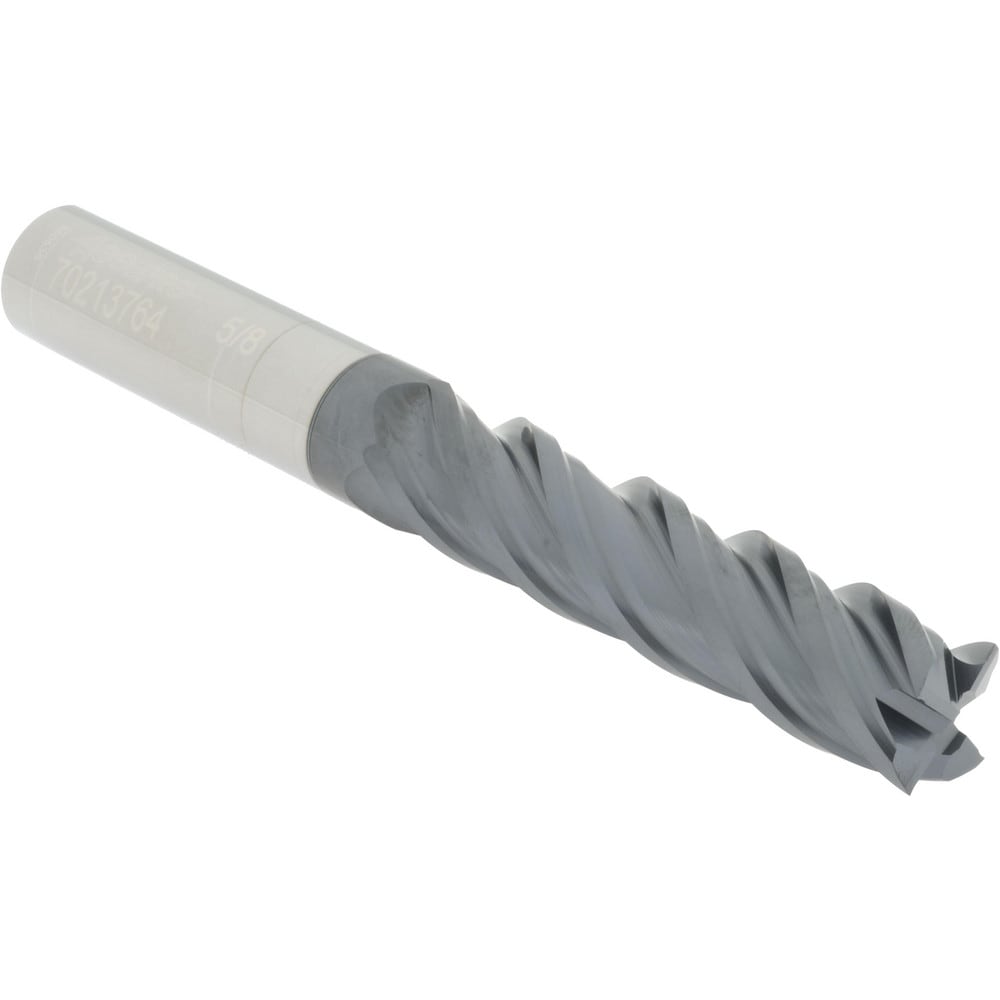 Accupro 12180467 Square End Mill: 5/8 Dia, 2-1/2 LOC, 5/8 Shank Dia, 5 OAL, 4 Flutes, Solid Carbide 