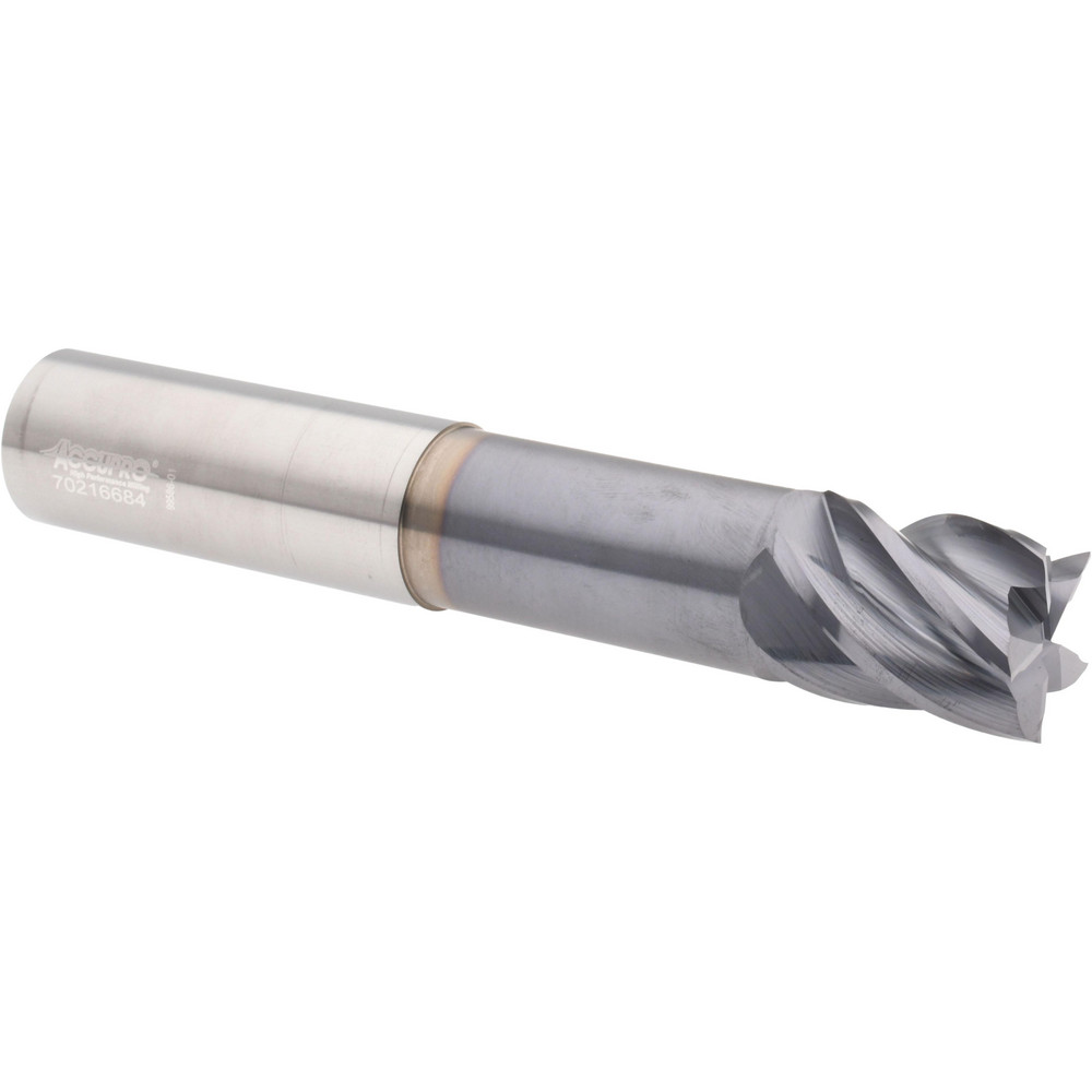 Accupro 546NL1000C11 Square End Mill: 1 Dia, 1-1/4 LOC, 1 Shank Dia, 6 OAL, 5 Flutes, Solid Carbide 