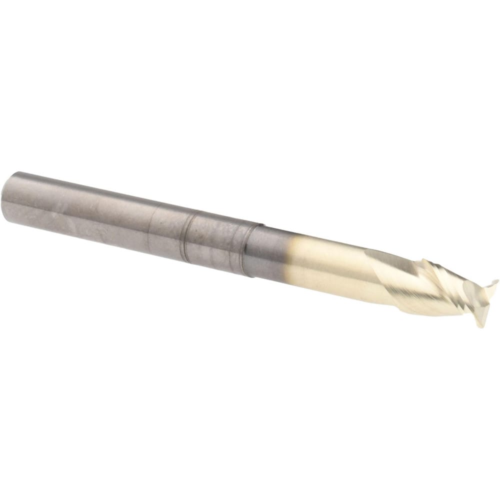 Accupro 250-25006N18015 Corner Radius End Mill: 1/4" Dia, 3/8" LOC, 0.015" Radius, 2 Flutes, Solid Carbide 