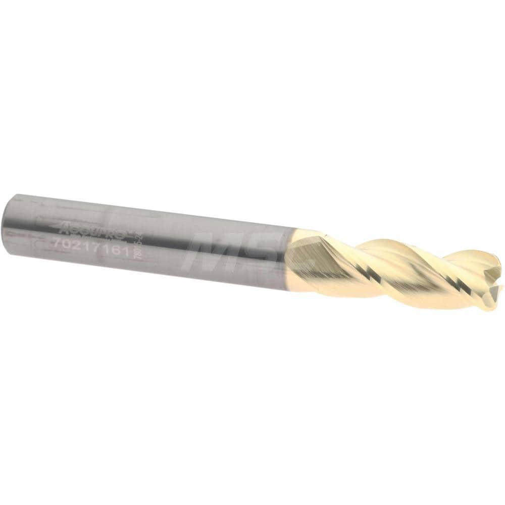 Accupro 350-31213-060C5 Corner Radius End Mill: 5/16" Dia, 13/16" LOC, 0.06" Radius, 3 Flutes, Solid Carbide 