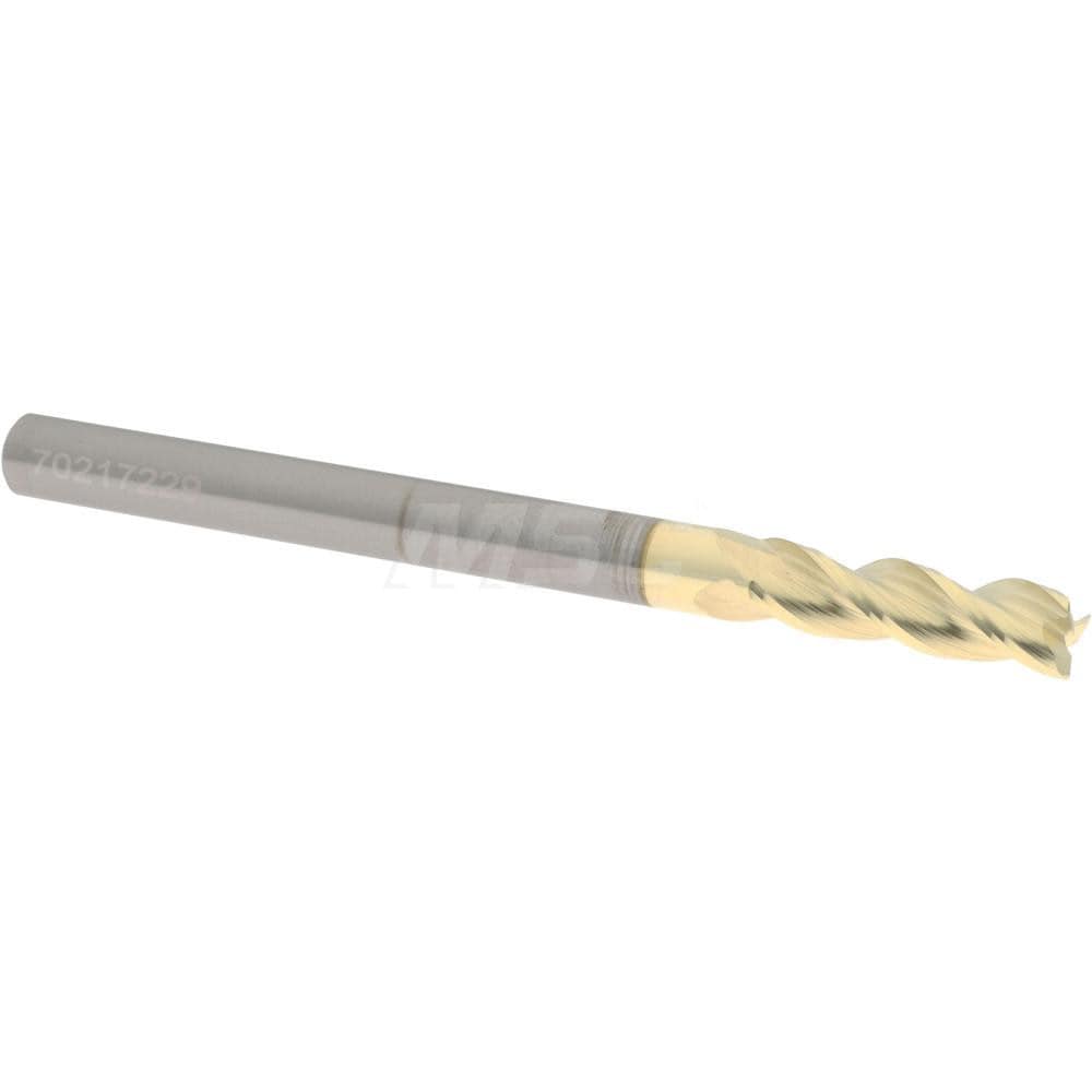 Accupro 350-18710-010C5 Corner Radius End Mill: 3/16" Dia, 5/8" LOC, 0.01" Radius, 3 Flutes, Solid Carbide 