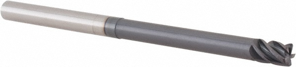Accupro 546N2500-020C11 Corner Radius End Mill: 1/4" Dia, 3/8" LOC, 0.02" Radius, 5 Flutes, Solid Carbide 