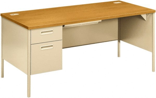Hon HONP3266LCL Office Cubicle Workstations & Worksurfaces; Type: Single Left Pedestal Workstation Desk ; Width (Inch): 68-3/4 ; Length (Inch): 66 ; Depth (Inch): 30 ; Material: Laminate Top; Metal Base ; Fractional Height: 22 1/2 