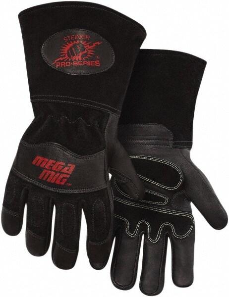 Welding Gloves: Size Large, Goatskin Leather, MIG Welding Application
