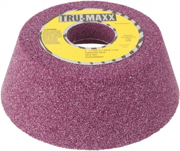 Tru-Maxx 66253269902 Surface Grinding Wheel: 5" Dia, 1-3/4" Thick, 1-1/4" Hole, 46 Grit, K Hardness Image