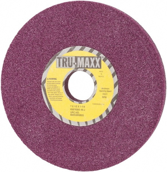 Tru-Maxx 66253269920 Surface Grinding Wheel: 7" Dia, 1/2" Thick, 1-1/4" Hole, 46 Grit, J Hardness Image