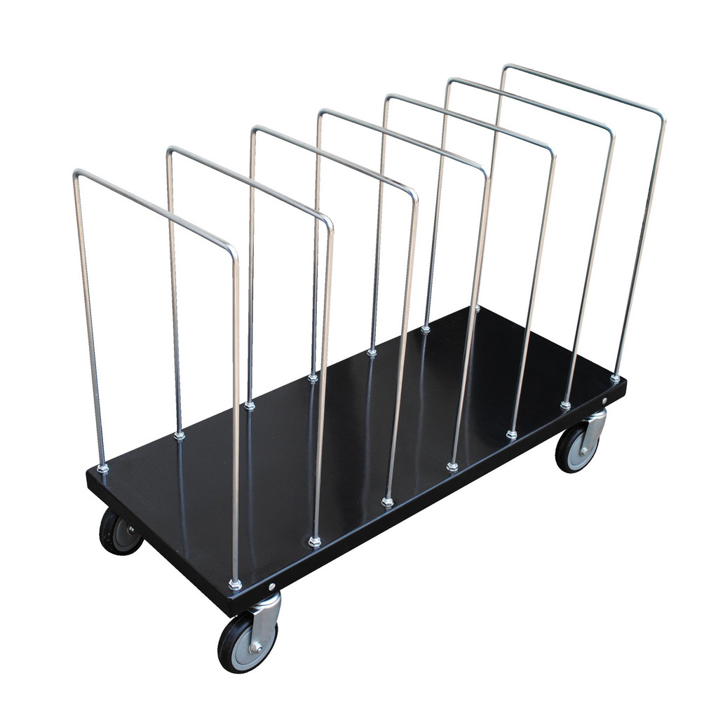 Vestil Carton Cart: Steel Platform, 18" Wide, 44" Long, 30" High - (4) Swivel, (4) Swivel Casters, Rubber Casters | Part #CTPT-1844-CK