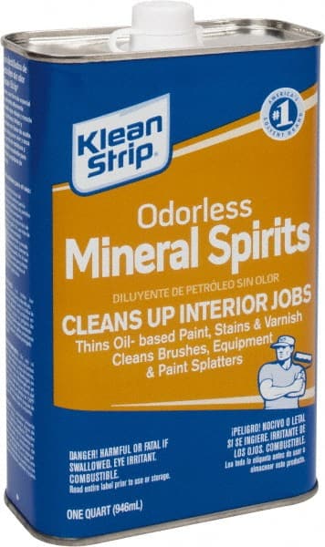 Klean Strip Odorless MINERAL SPIRITS Paint Thinner 1 QT. Low Odor for  Interior