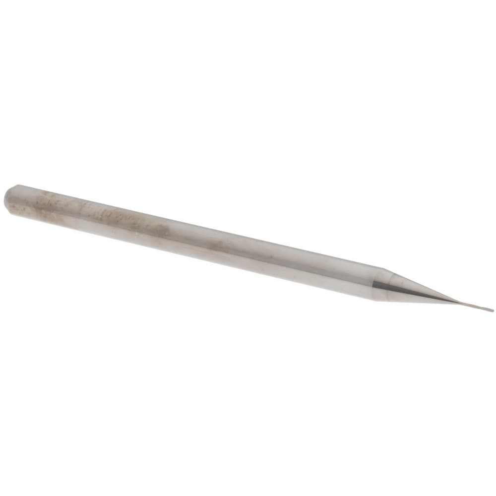 Chucking Reamer: 0.29 mm Dia, 50 mm OAL, 1.5 mm Flute Length, Spiral Flute, Straight Shank, Solid Carbide
