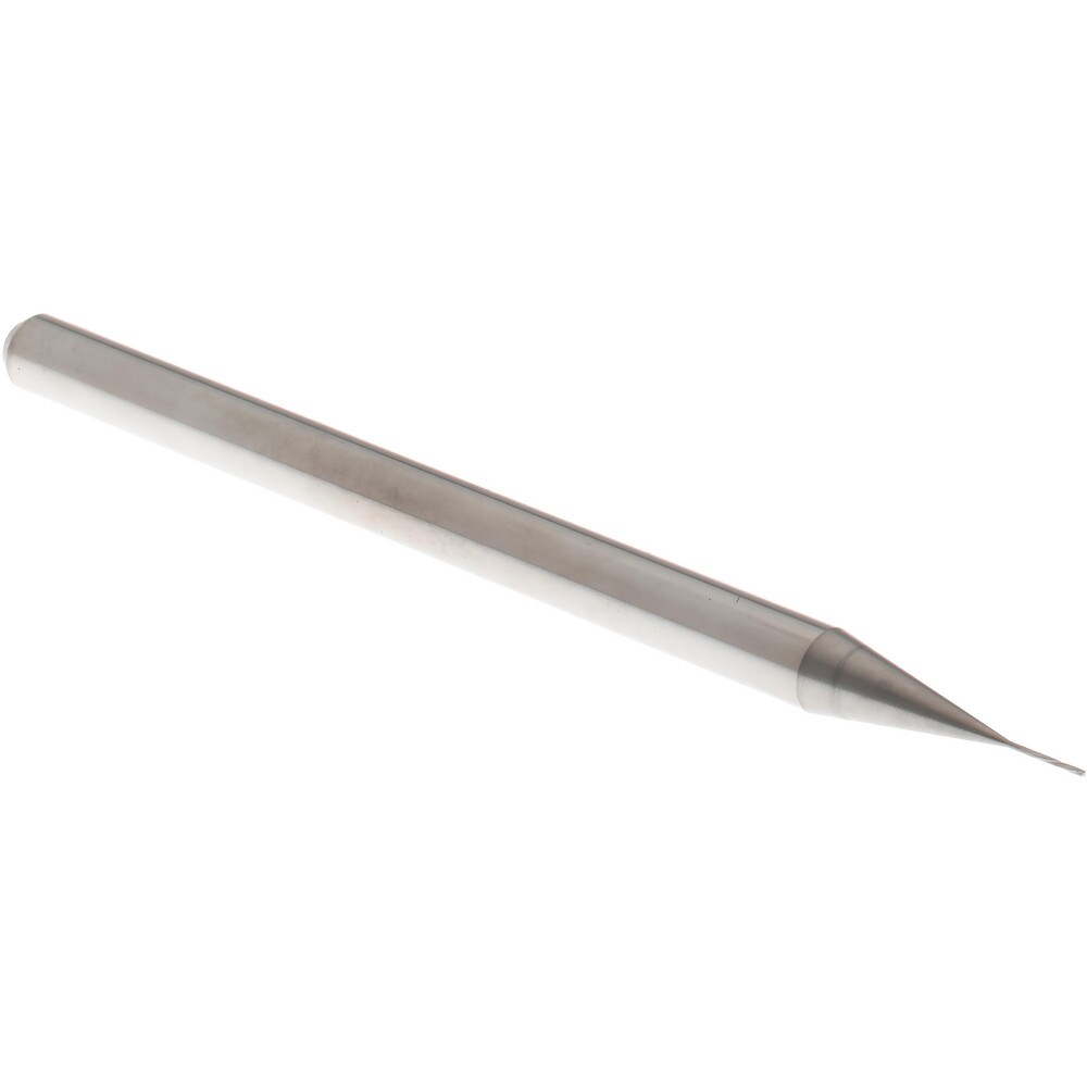 Chucking Reamer: 0.26 mm Dia, 50 mm OAL, 1.5 mm Flute Length, Spiral Flute, Straight Shank, Solid Carbide