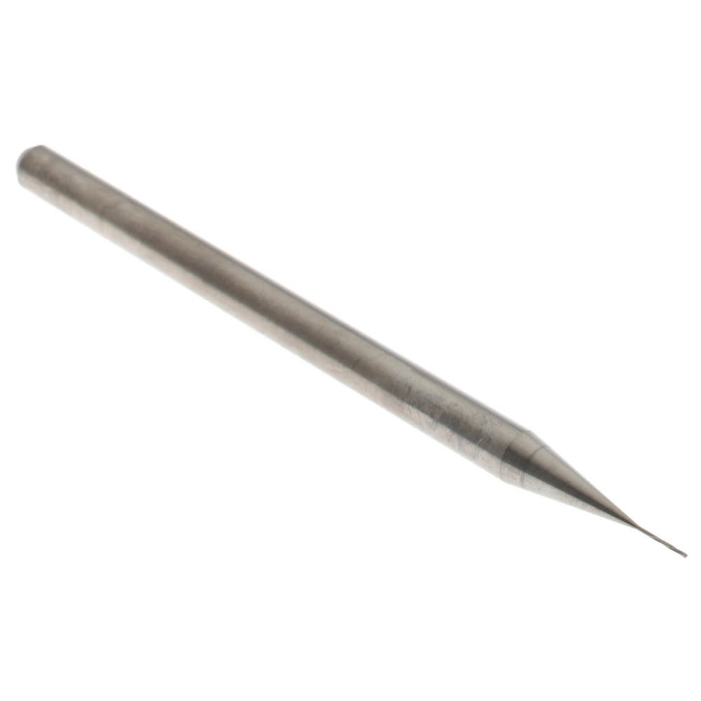 Chucking Reamer: 0.23 mm Dia, 50 mm OAL, 1.5 mm Flute Length, Spiral Flute, Straight Shank, Solid Carbide