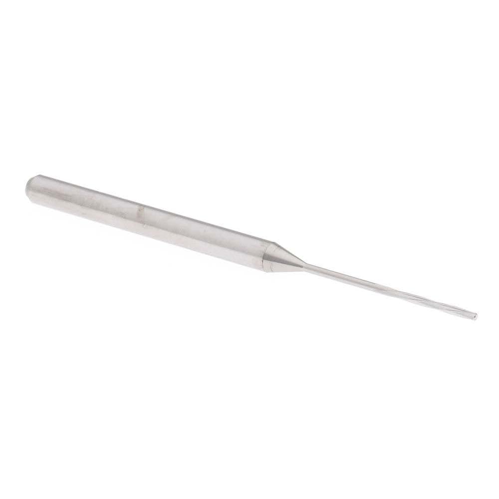 Chucking Reamer: 0.85 mm Dia, 50 mm OAL, 7 mm Flute Length, Spiral Flute, Straight Shank, Solid Carbide