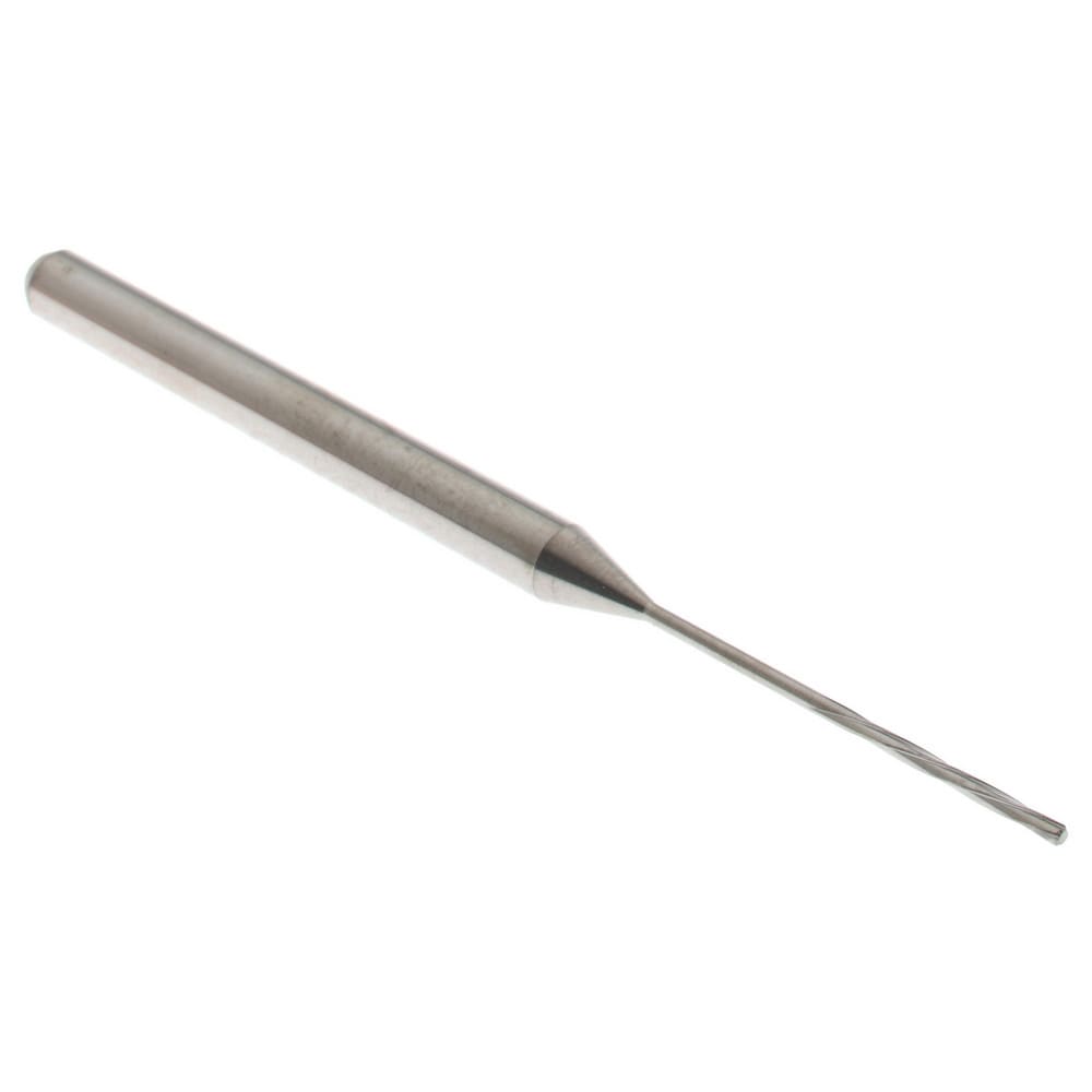 Chucking Reamer: 0.74 mm Dia, 50 mm OAL, 7 mm Flute Length, Spiral Flute, Straight Shank, Solid Carbide