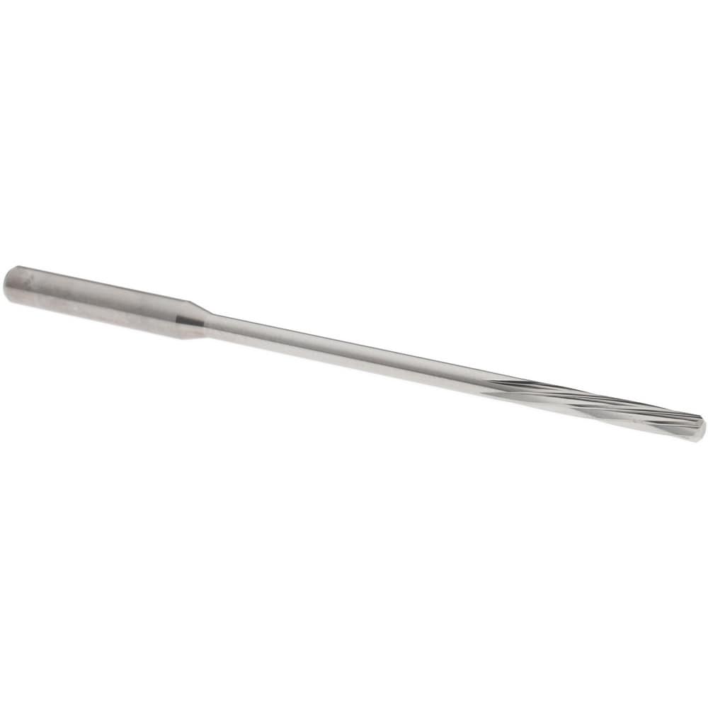 Chucking Reamer: #39, 75 mm OAL, 14 mm Flute Length, Spiral Flute, Straight Shank, Solid Carbide