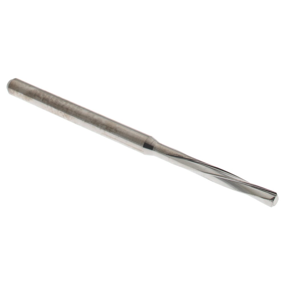 Chucking Reamer: #44, 50 mm OAL, 11 mm Flute Length, Spiral Flute, Straight Shank, Solid Carbide