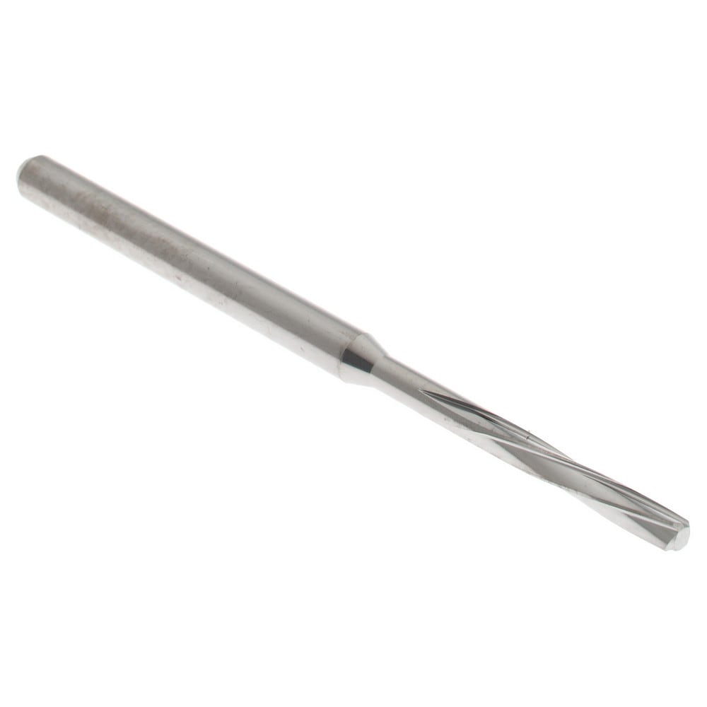 Chucking Reamer: #47, 50 mm OAL, 11 mm Flute Length, Spiral Flute, Straight Shank, Solid Carbide