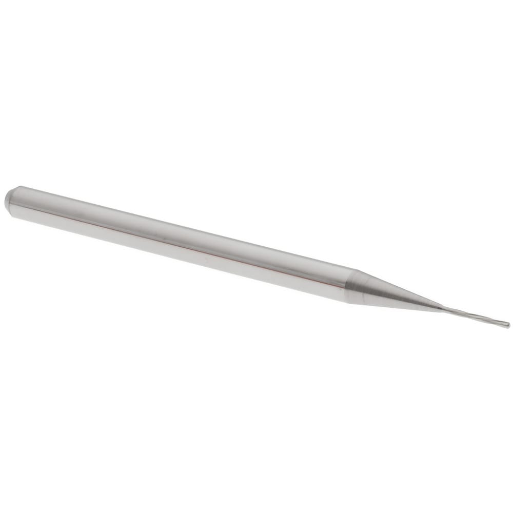 Chucking Reamer: 0.54 mm Dia, 50 mm OAL, 3 mm Flute Length, Spiral Flute, Straight Shank, Solid Carbide