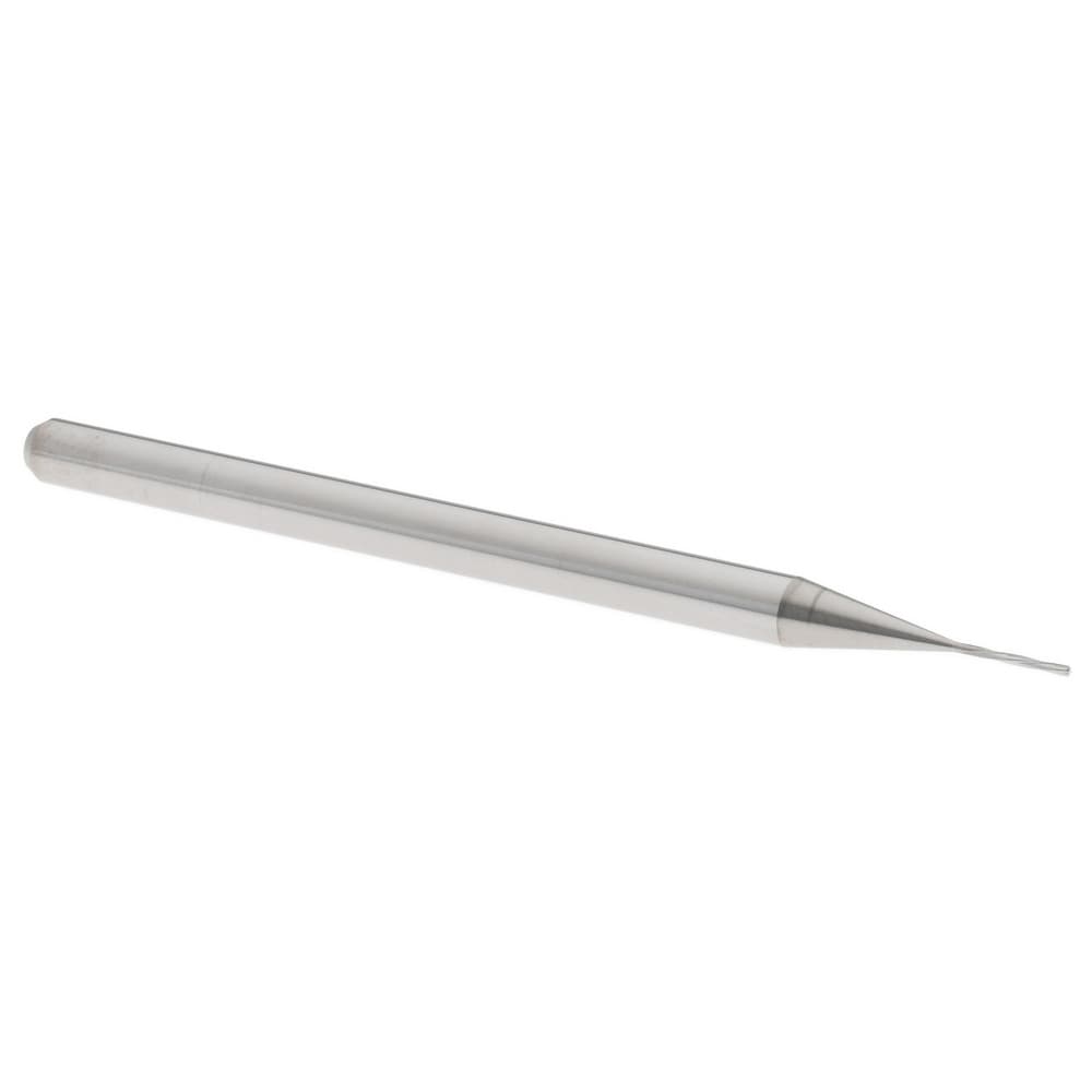 Chucking Reamer: 0.45 mm Dia, 50 mm OAL, 2.5 mm Flute Length, Spiral Flute, Straight Shank, Solid Carbide