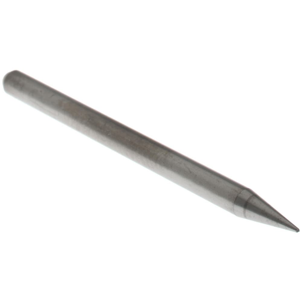 Chucking Reamer: 0.44 mm Dia, 50 mm OAL, 2.5 mm Flute Length, Spiral Flute, Straight Shank, Solid Carbide