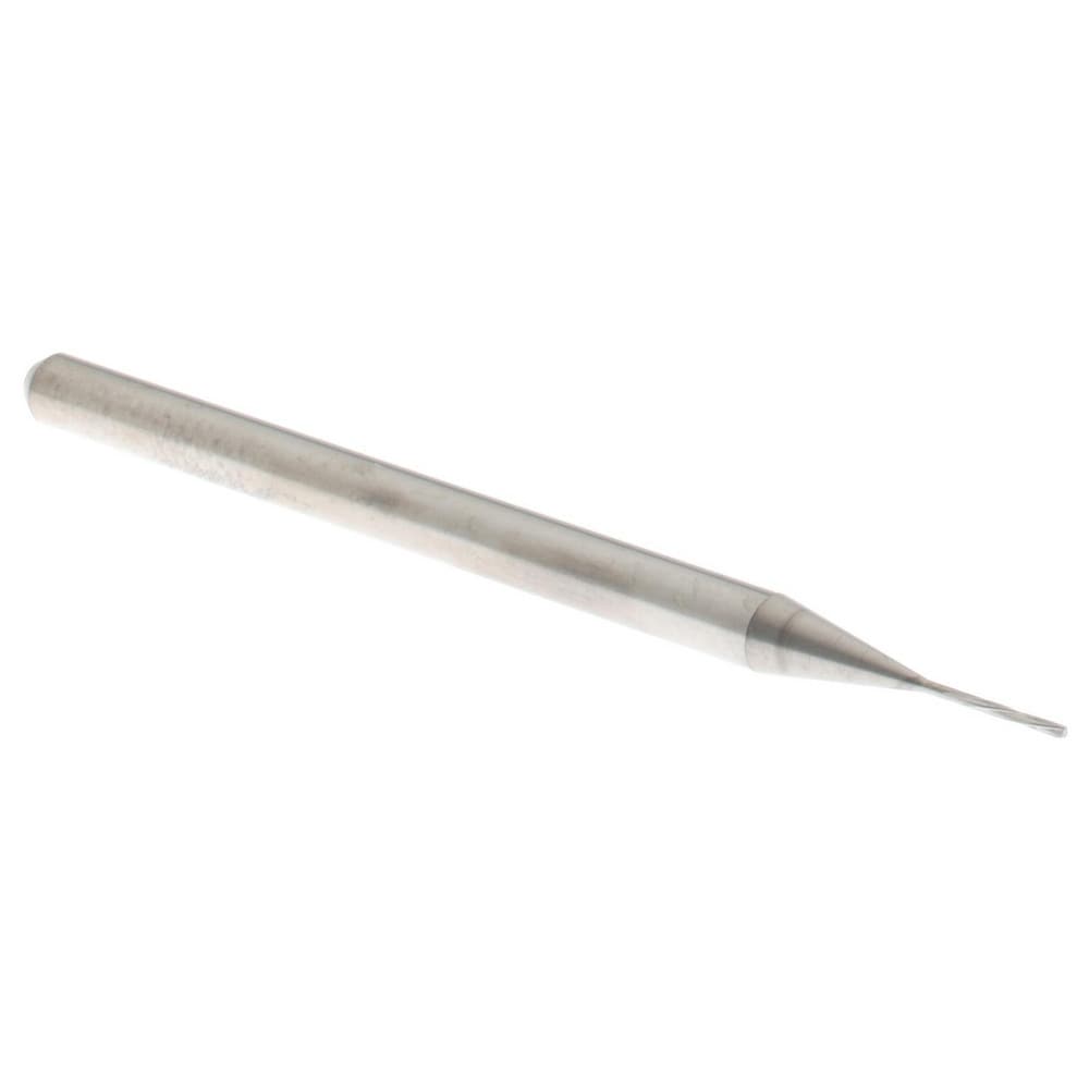 Chucking Reamer: 0.52 mm Dia, 50 mm OAL, 3 mm Flute Length, Spiral Flute, Straight Shank, Solid Carbide