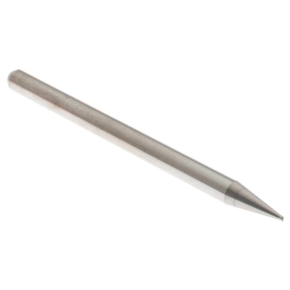 Chucking Reamer: 0.56 mm Dia, 50 mm OAL, 3 mm Flute Length, Spiral Flute, Straight Shank, Solid Carbide