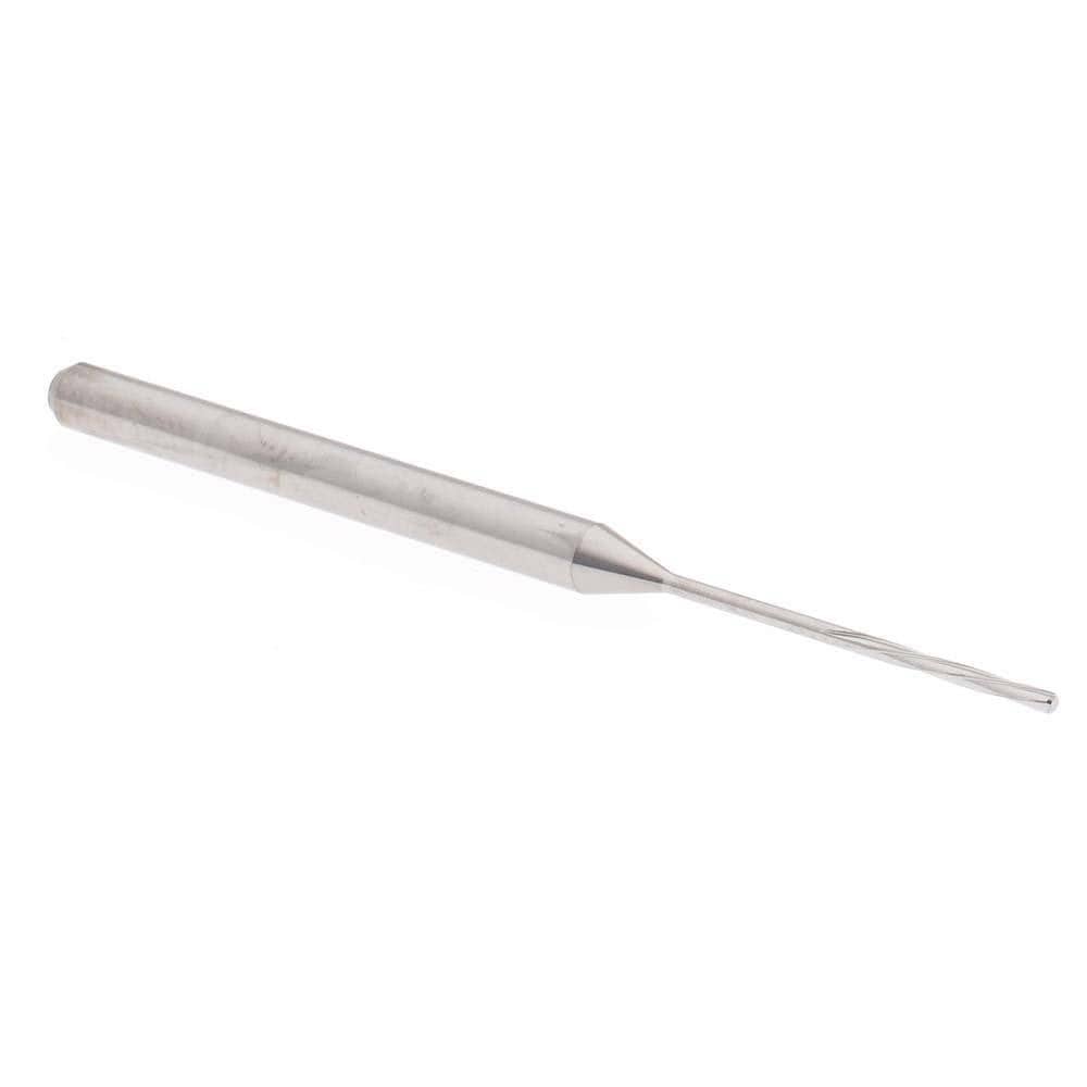 Chucking Reamer: 0.87 mm Dia, 50 mm OAL, 7 mm Flute Length, Spiral Flute, Straight Shank, Solid Carbide