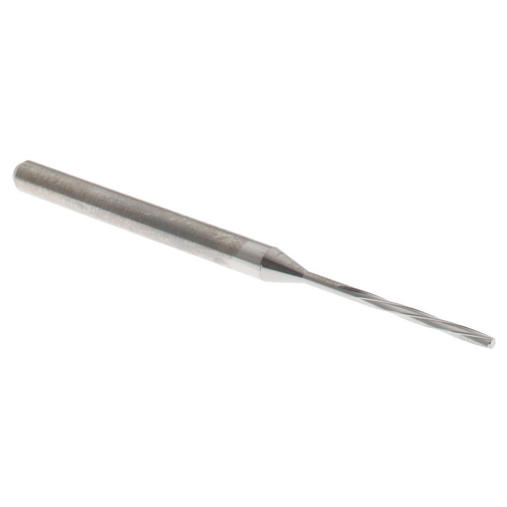 Chucking Reamer: 1.08 mm Dia, 50 mm OAL, 10 mm Flute Length, Spiral Flute, Straight Shank, Solid Carbide