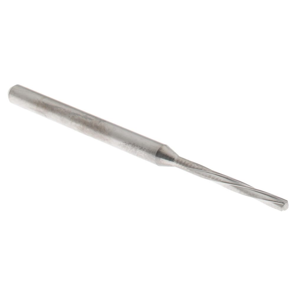 Chucking Reamer: 1.55 mm Dia, 50 mm OAL, 10 mm Flute Length, Spiral Flute, Straight Shank, Solid Carbide