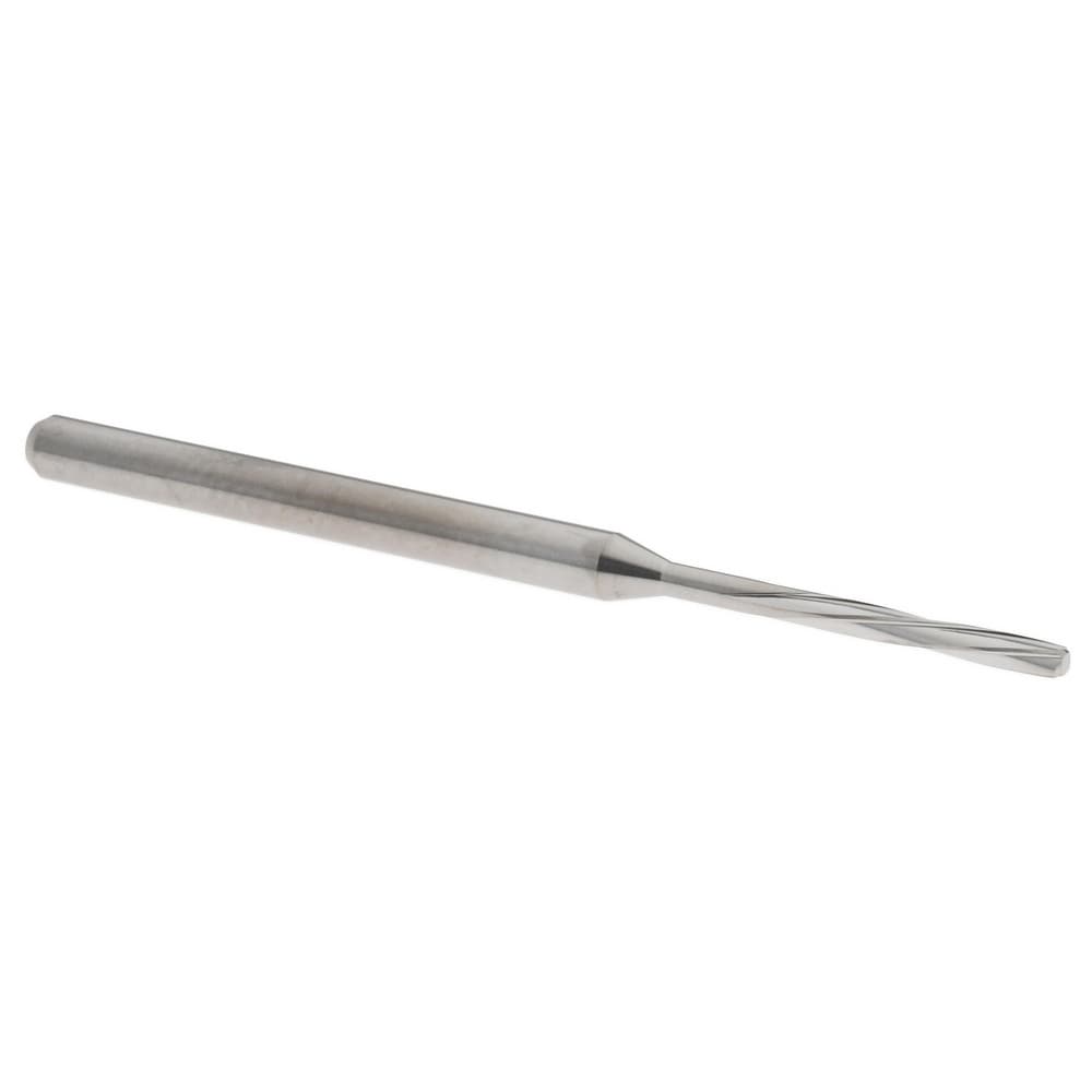 Chucking Reamer: #53, 50 mm OAL, 10 mm Flute Length, Spiral Flute, Straight Shank, Solid Carbide